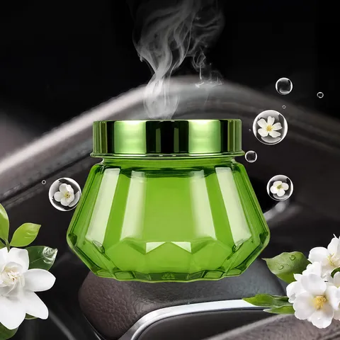 Car Solid Balm Long Lasting Air Freshener Diamond Facet Glass Bottle Deodorization Car Interior Bedroom Fragrance