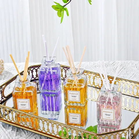 Aromatherapy Reed Diffuser Set Glass Bottle With Essential Oil And Sticks Long Lasting Air Freshener For Indoor Room Decor