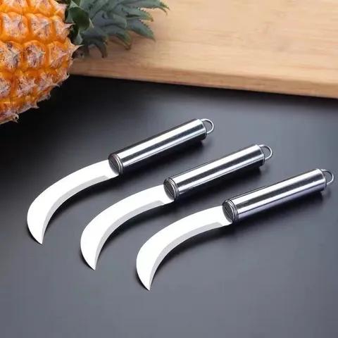 Stainless Steel Fruit Knife Small Sickle Knife Banana Pineapple Peeling Tool Kitchen Fruit Cutting Knife