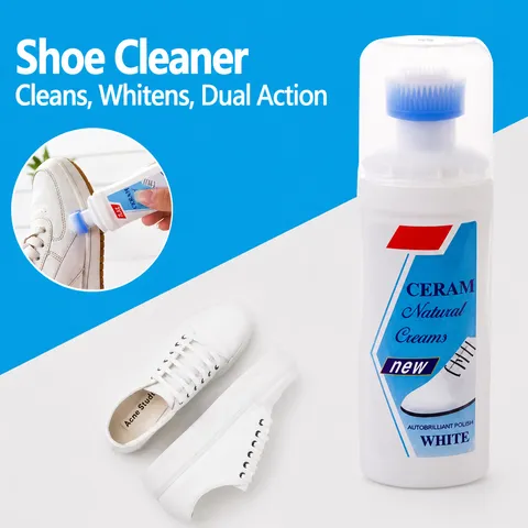 Spray Detergente per Scarpe Bianche Sbiancamento Decontaminazione Detergente Con Testina A Spazzola Detergente Liquido per Sneakers