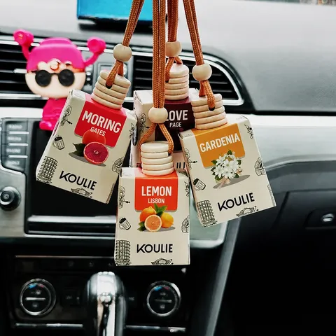 Car Air Freshener Pendant Glass Perfume Bottle Long Lasting Scent Hanging Ornament Auto Interior Decoration