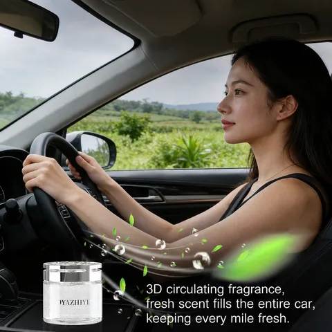 Car Air Freshener Solid Balm Quicksand Glass Bottle Hollow Metal Lid Long Lasting Deodorizer Car And Home Aromatherapy Fragrance