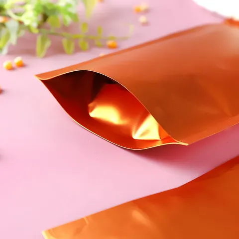 Gold Aluminiumfolie Stehbeutel Druckverschluss Wiederverschließbare Lebensmittel Aufbewahrungsbeutel Für Kaffee Tee Haustiernahrung Verpackung