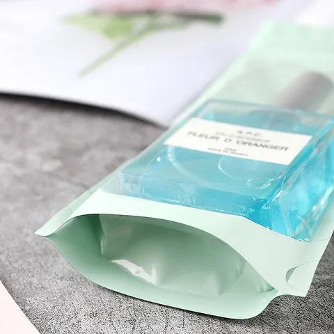 Matte Macaron Farbe Stand-up Ziplock Beutel Kunststoff Verpackungsbeutel Für Kosmetik Schmuck Verpackung Tragbare Aufbewahrungstasche Mit Hängeloch
