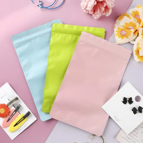 Matte Aluminiumfolie Ziplock Beutel Bunte Wiederverschließbare Lebensmittel Verpackungsbeutel Standbeutel Für Süßigkeiten Schmuck Aufbewahrung Snacks