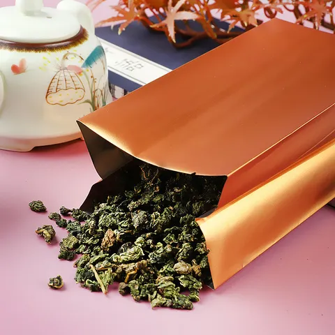 Mattgold Aluminiumfolie Seitenfaltenbeutel Lebensmittelqualität Standbodenbeutel Vakuumbeutel Für Tee Kaffee Trockenfutter Aufbewahrungsbeutel