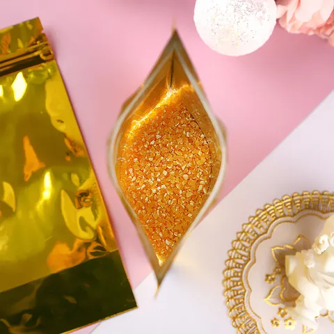 Gold Stehbeutel Mit Fenster Reißverschluss Wiederverschließbare Aluminiumfolie Lebensmittelverpackungsbeutel Für Tee Snack Beutel