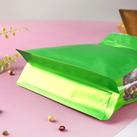 Mehrfarbig Aluminiumfolie Standbeutel Lebensmittelverpackungsbeutel Verdickt Acht Seiten Siegel Druckverschlussbeutel Für Getreide Snack Aufbewahrung