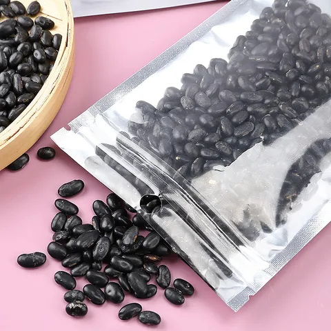 Aluminisierte Folien-Ziplock-Beutel Einseitig Transparent Wiederverschließbar Für Lebensmittel Elektronik Silber