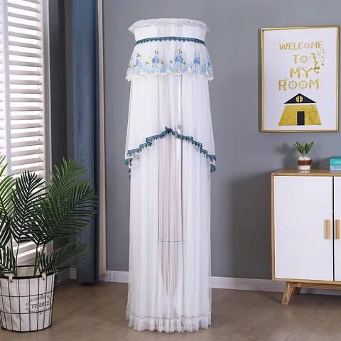 Copertura Antipolvere per Condizionatore Cilindrico Verticale Pizzo Rete Ricamato Decorazione Casa Minimalista