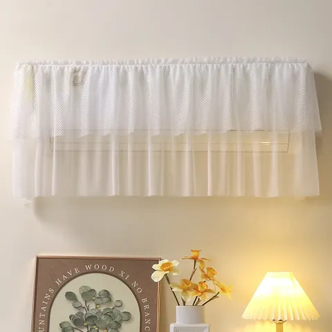 Lace Air Conditioner Cover Dustproof Protective Curtain Wall Mounted AC Cover For Home Bedroom Decor