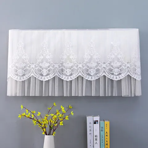 Copertura Antipolvere per Condizionatore Ricamo in Pizzo Copertura Completa Protettore AC Decorativo