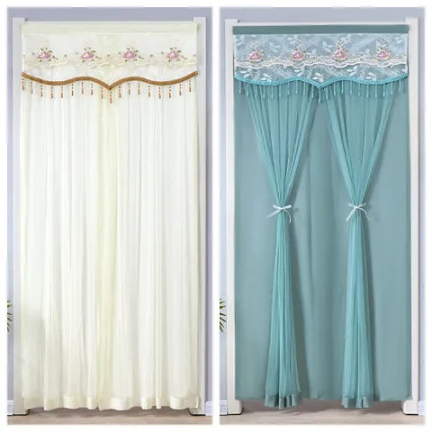 Lace Anti-Mosquito Door Curtain Modern Minimalist Mesh Floral Embroidery Privacy Room Divider For Bedroom Living Room