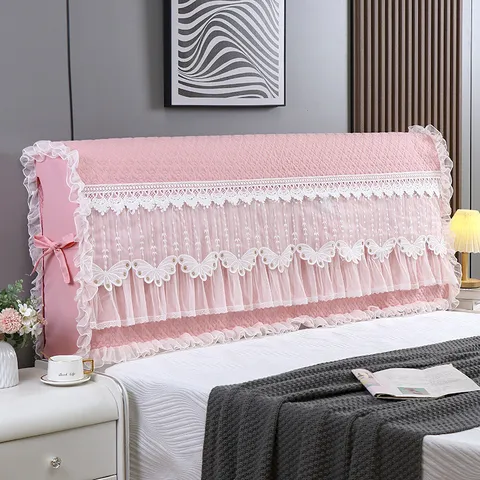Arredamento Casa Fodera Trapuntata per Testata Letto Pizzo Ricamo Farfalla Copertura Protettiva Antipolvere Per Letto Legno Pelle