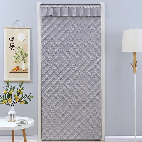 Thickened Thermal Door Curtain Windproof Winter Warm Partition Curtain For Kitchen Bathroom Polyester Fabric Home Decor