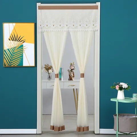 Modern Minimalistisch Polyester Türvorhang Blumenmuster Beschattung Trennvorhang Für Zuhause Wohnzimmer Schlafzimmer