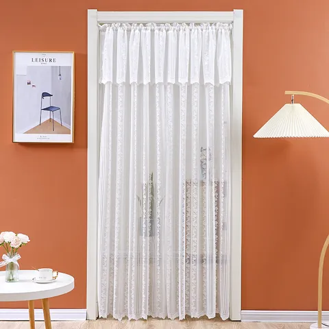 Lace Door Curtain Half Curtain Sheer Privacy Screen Modern Minimalist Home Decor Bedroom Living Room Window Treatment