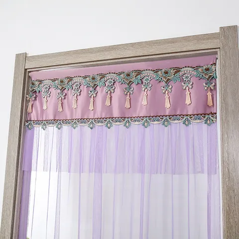 Punch Free Lace Double Layer Door Curtain Mosquito Net Room Partition With Tassel For Bedroom Living Room Home Decor