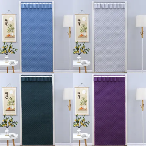 Thickened Thermal Door Curtain Windproof Winter Warm Partition Curtain For Kitchen Bathroom Polyester Fabric Home Decor
