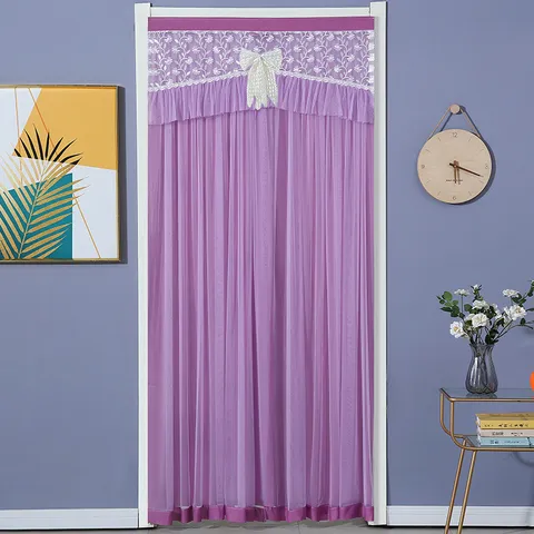 Princess Style Lace Door Curtain Bedroom Living Room Divider Half Curtain Bowknot Shading Curtain