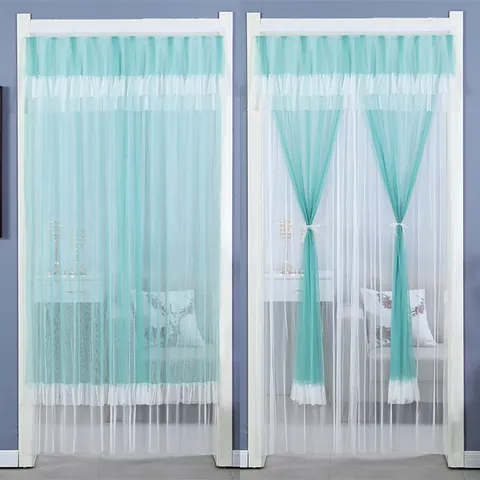 Tenda per Porta Antizanzare in Pizzo con Motivo Floreale Botanico Tulle di Lusso Leggero per Camera da Letto Soggiorno Cucina