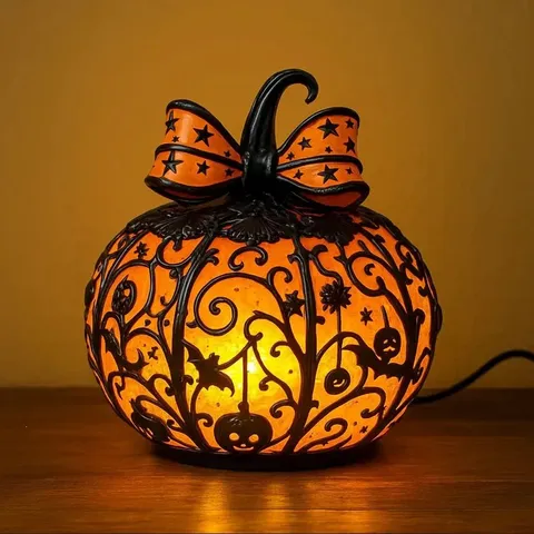 Halloween Kürbis Laterne Dekoration Kreative Tischdeko Harz Handwerk Hohl Nachtlicht Für Haus Party Festival Deko