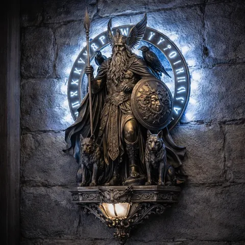 Hekate Wandlampe Mythologische Skulptur Harz Dreifaltige Göttin Odin Michael Gothic Home Decor Kunst Vintage Bronze Ornament