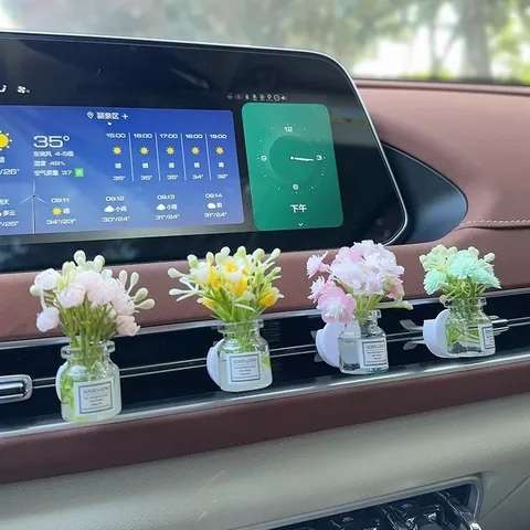 Auto Luftauslass Vase Aromatherapie Mini Glasflasche Künstliche Blume Lüftung Parfum Clip Auto Innendekoration Ornament