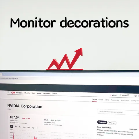 Aandelen K-Lijn Grafiek Ornament Roestvrij Staal Desktop Auto Monitor Decoratie Met Zelfklever