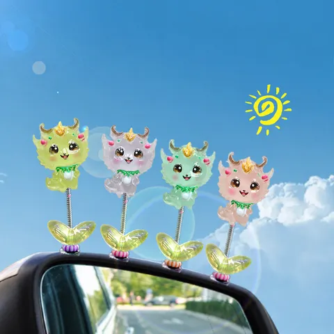 Cute Resin Dragon Baby Bobblehead Car Center Console Ornament Car Interior Dashboard Decoration Cute Animal Figurine