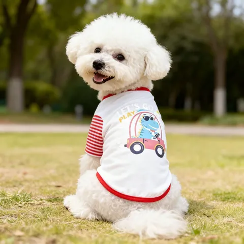 Chaleco de Verano para Mascota Lindo Estampado de Dinosaurio Ropa para Perros Cachorros