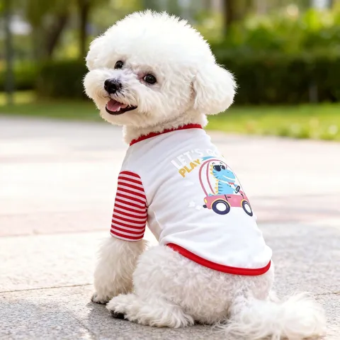 Chaleco de Verano para Mascota Lindo Estampado de Dinosaurio Ropa para Perros Cachorros