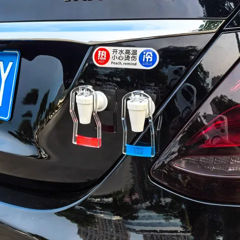 Funny Water Dispenser Car Tail Sticker Creative Motorcycle Decorative Ornament Hot And Cold Faucet Car Accessory