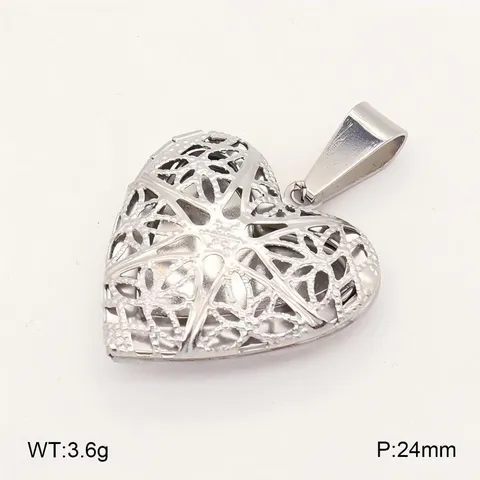 Collier Pendentif Médaillon Cœur Hexagramme Évidé en Acier Inoxydable 316L Mode Chaîne de Clavicule Géométrique Cadeau de Bijoux