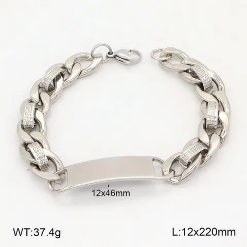 Bracelet Chaîne en Acier Inoxydable pour Hommes Mode Minimaliste Bracelets en Acier Titane Cadeau de Bijoux de Luxe