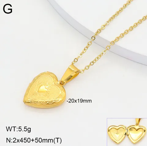 Collier Médaillon Cœur en Acier Inoxydable Pour Femmes Pendentif Photo Ouvrable Cadeau De Bijoux De Couple Romantique Avec Chaîne