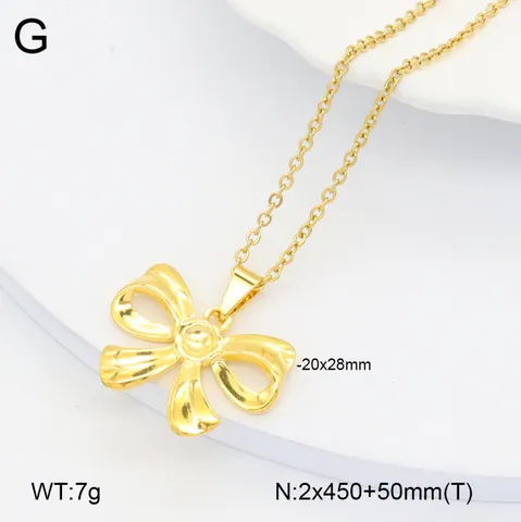 Collier Pendentif Minimaliste en Acier Inoxydable Nœud Plume Cœur Étoile de Mer Bijou Chaîne de Clavicule Mode