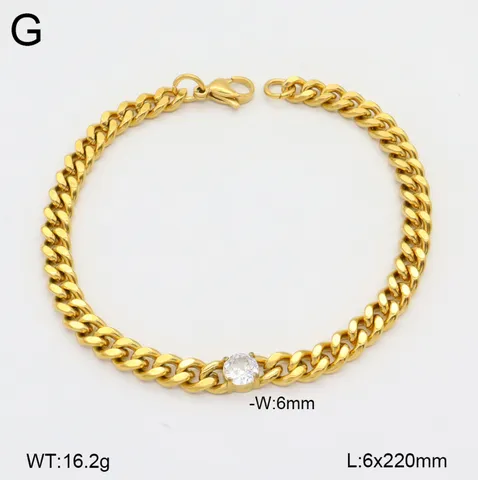 Femmes Acier Inoxydable Chaine Bracelet Plaque Or Geometrique Vague Cubaine Serpent Tresse Lien Mode Bijoux Cadeau