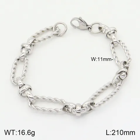 Hommes Femmes Bracelet Chaine Acier Inoxydable Hip Hop Gemetrique Maillons Bijoux Main Cadeau