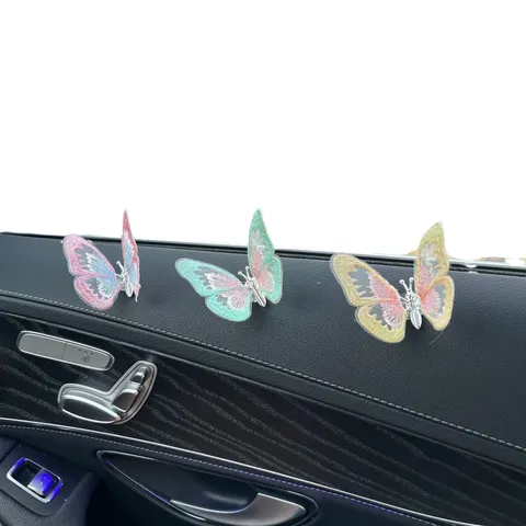 Car Air Vent Butterfly Aromatherapy Ornament Simulation Embroidery Cute Butterfly Interior Car Decor