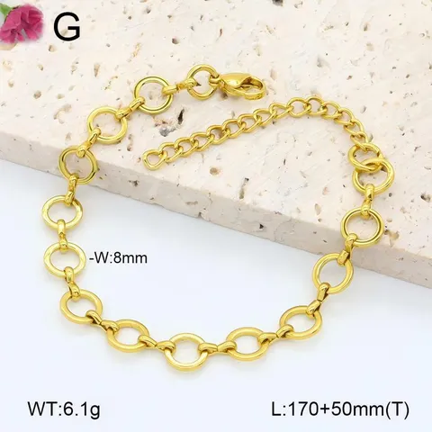 Bracelet Chaîne en Acier Inoxydable Minimaliste pour Femmes Hommes Plaqué Or Géométrique Bijoux de Mode