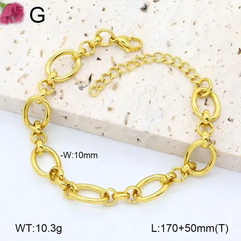 Bracelet Chaîne Trombone en Acier Inoxydable Minimaliste Électroplaqué Or Bracelets à Maillons Géométriques pour Hommes Femmes Bijoux