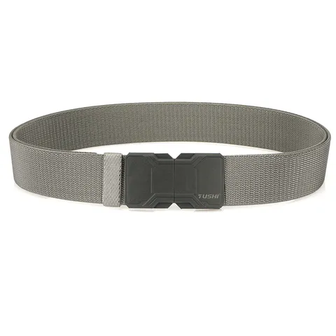 Men Tactical Braided Elastic Belt Quick Release Magnetic Alloy Buckle Nylon Stretch Webbing Belt For Outdoor Casual