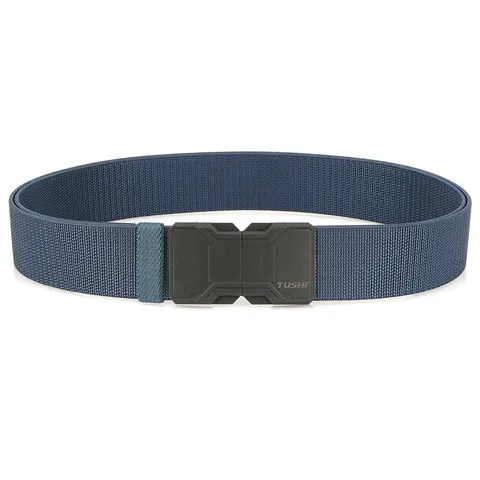 Men Tactical Braided Elastic Belt Quick Release Magnetic Alloy Buckle Nylon Stretch Webbing Belt For Outdoor Casual