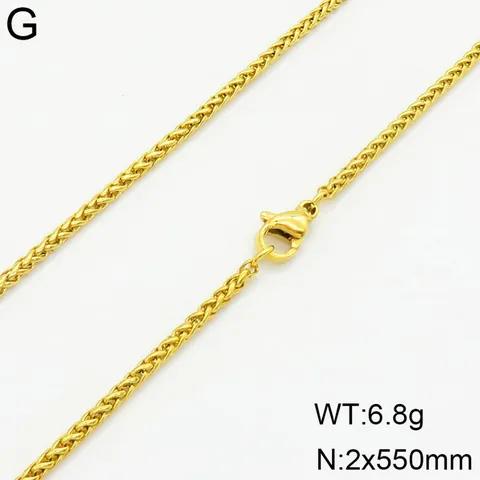 Collier Chaîne Épi en Acier Inoxydable Unisexe Géométrique Bijou Quotidien