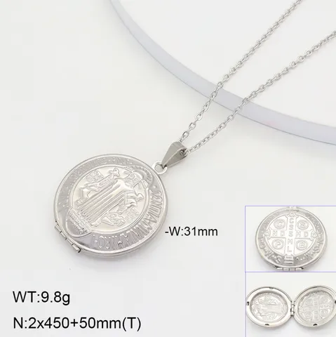 Collier Pendentif Médaillon en Acier Inoxydable Plaqué Or 18K Porte-Photo Imperméable Bijou Commémoratif Cadeau pour Femme Homme