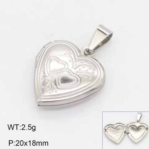 Pendentif Médaillon Cœur Vintage en Acier Inoxydable Boîte Cadre Photo Ouvrable Cadeau de Bijoux pour Femmes