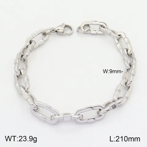 Bracelet Chaîne en Acier Titane Hip Hop pour Homme et Femme Bracelets Géométriques Bijoux Punk Mode