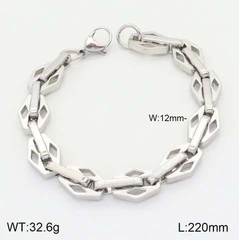 Bracelet Chaîne en Acier Titane Hip Hop pour Homme et Femme Bracelets Géométriques Bijoux Punk Mode