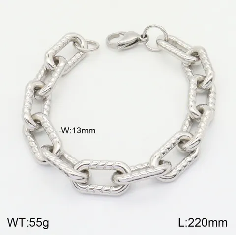 Bracelet Chaîne en Acier Inoxydable Hip Hop Unisexe Bracelets à Maillons Géométriques Mode Bijoux Punk Cadeau pour Hommes Femmes